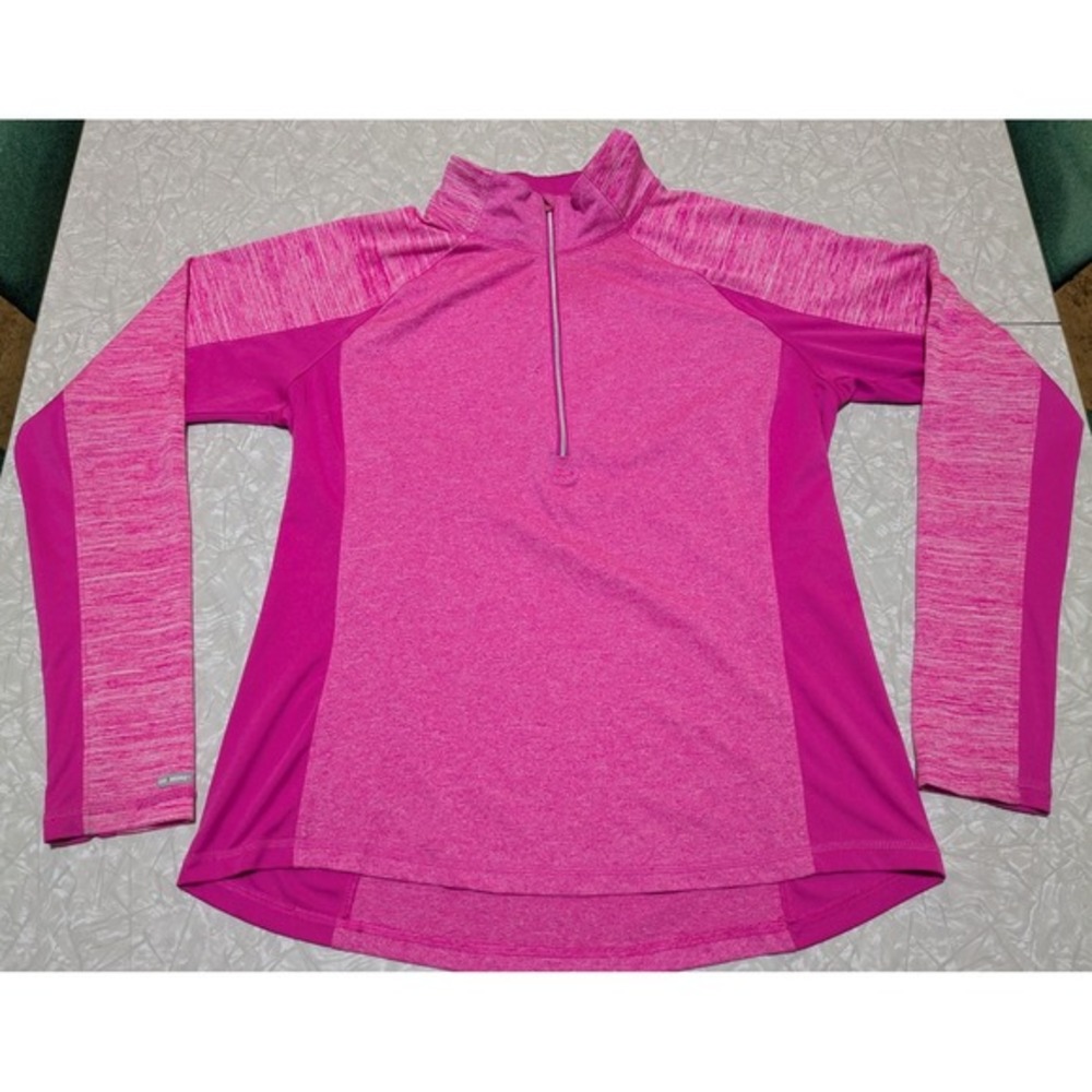 Danskin Quarter Zip Pink Active Top Women's Large Running Athleisure